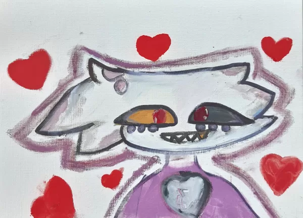 28.04.2028. Oil, pigment, marker, crayons on paper.