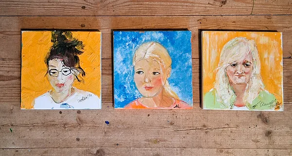 06.08.26. Ready portraits! I also painted a portrait of grandmother. She is bringing her granddaughter from Riga to my studio!