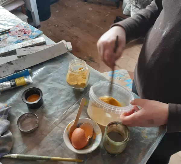 16.03.24. Pigment and egg yolk!