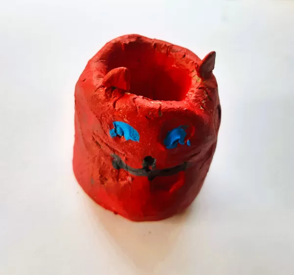 28.04.2028. Clay, acrylic.