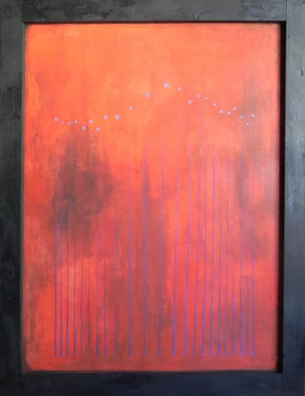 "Kaut kur izplatījumā". Kartons, eļļa, pigmenti. 1,16x90cm. 2018