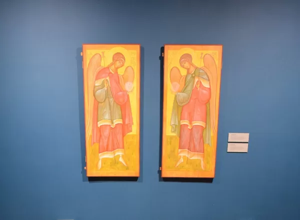 Erceņģeļi Mihaēls un Gabriēls. 1,20x52cm.2021