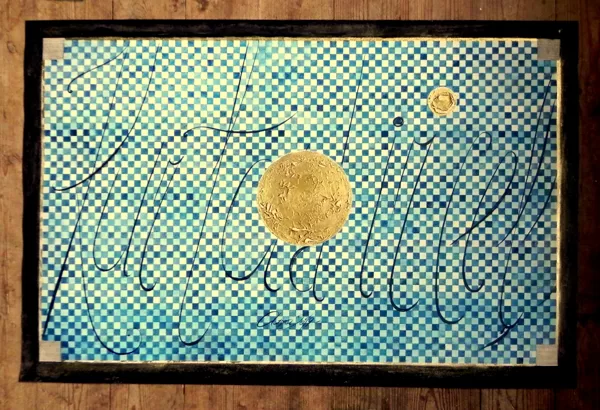 "Singularitāte. Kur gaisma dalās I". Autortehnika. 85x56cm. 2019
