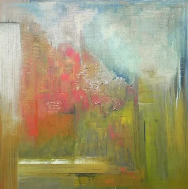 "ČETRI VĒJI". Eļļa, pigments uz audekla. 135x135cm. 2023