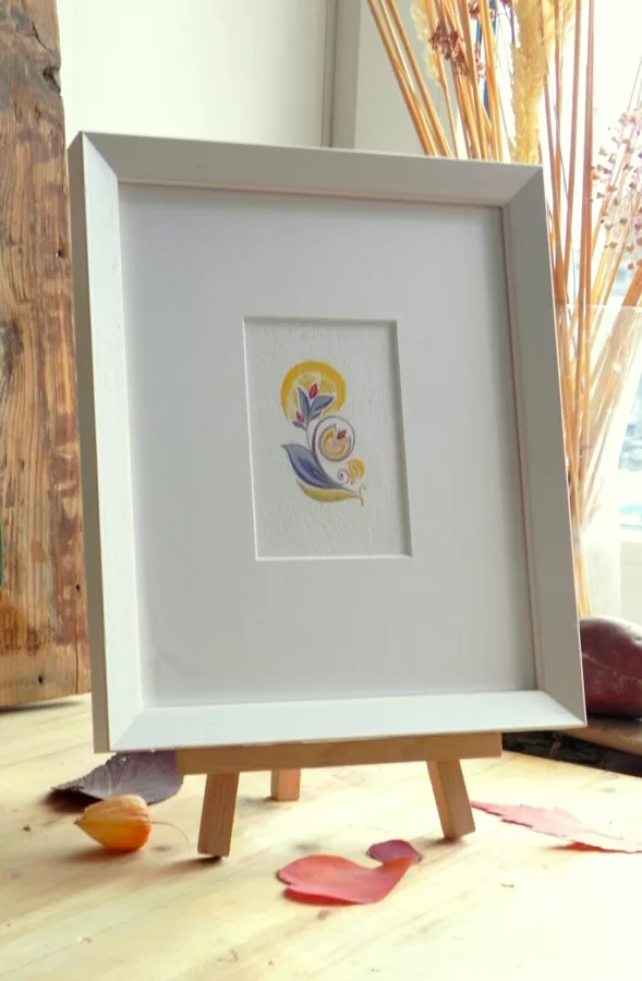 Zieds. Olas tempera uz papīra. 2015