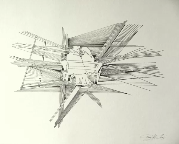 "Divvientulība". Rapitogrāfs. 28x22cm. 2015