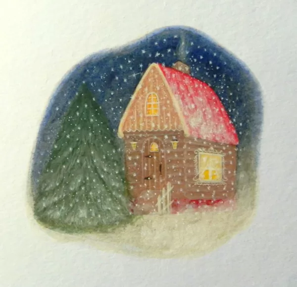 Ziema. Papīrs, olas tempera. 2021