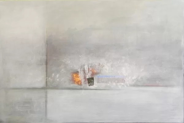 "Ziema". Audekls, elļa, zelts. 1,20x85cm. 2018