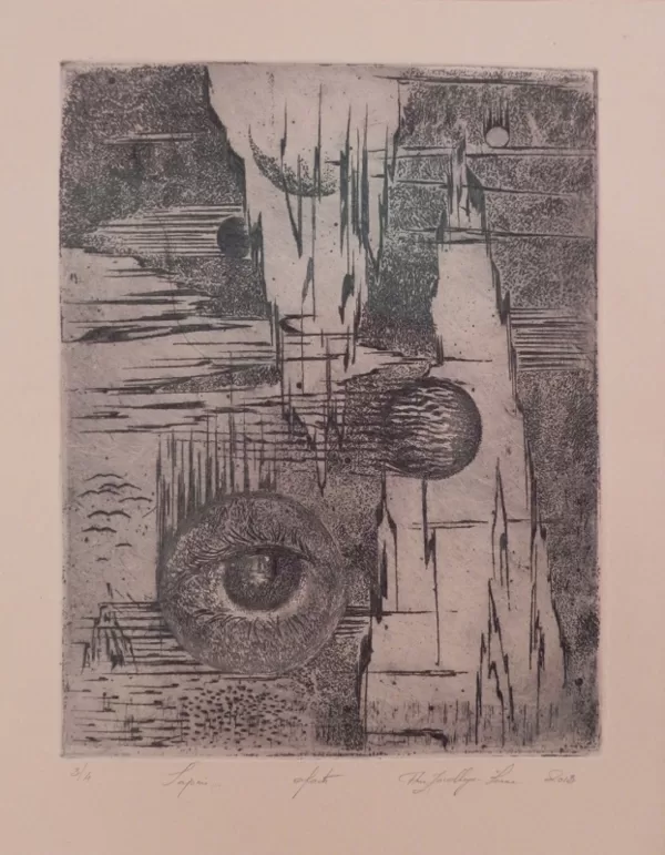"Sapnis". Oforts. 26,6x20,5cm. 2013
