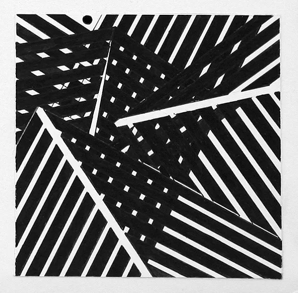 "Pilsētas ritms VIII". Papīrs, tuša. 10x10cm. 2005