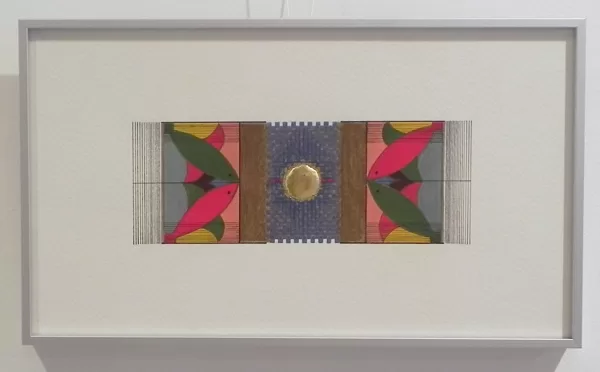 Simetrija. Papīrs, olas tempera, rapitogrāfs, zelts. 2018