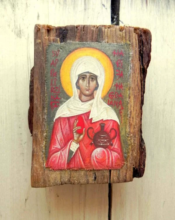 Miniatūra. Sv.Marija Magdalēna. Olas tempera. 10,7x5cm. 