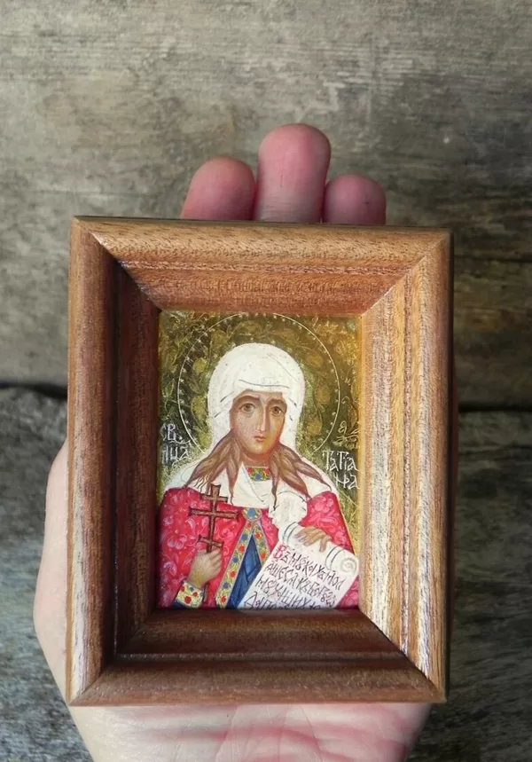 Miniatūra. Sv.Tatjana. Olas temperam zelts. 7x5cm.
