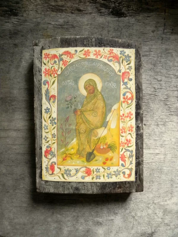 Sv.Fiakrs, dārzkopju aizbildnis. 28x20cm. 2022