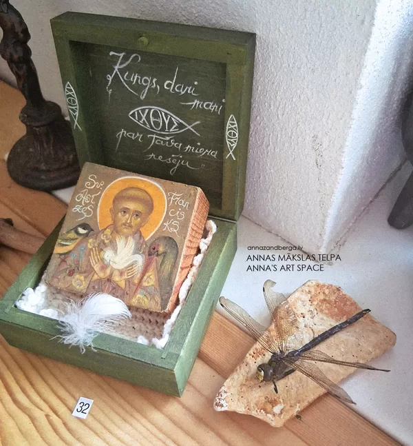 Miniature. Saint Francis of Assisi. 7x7x3cm. 2025