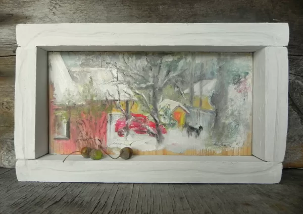 "Neighbors". Oil on wood. 30x17,7cm. 2024