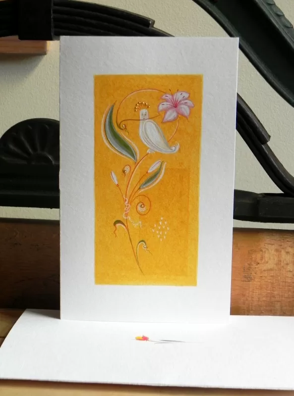 Paper, egg tempera, gold. 