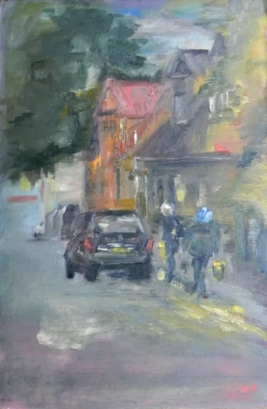 "Riga. Daugavpils street". Oil on cardboard. 2015
