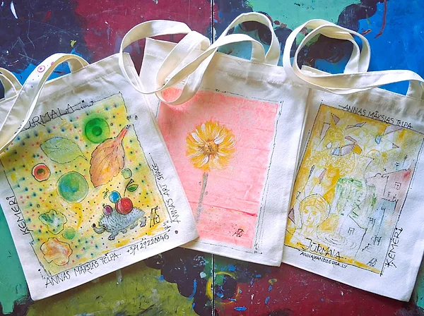 Painted Tote Bags.