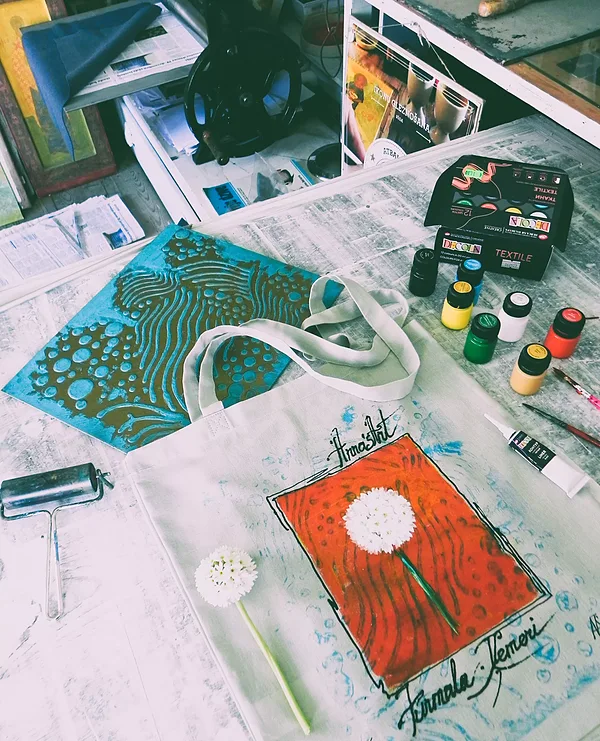 Painted Tote Bags.