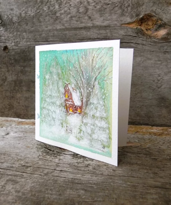 "Christmas Tale". Egg tempera, acrylic on paper. 11,5x11,5cm. 2024