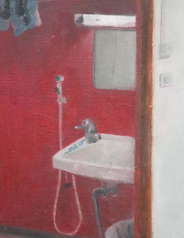 "In the chip's cabin". Oil on canvas. 2010