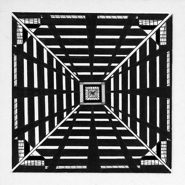"City rhythms I". Paper, ink. 10x10cm. 2005