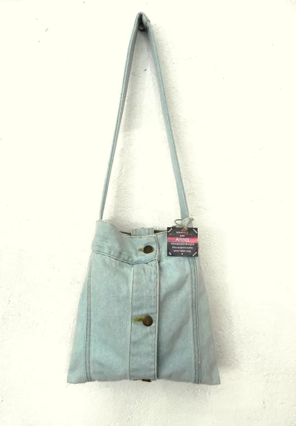 Jeans bag. Available for purchase at ANNA'S ART SPACE.
