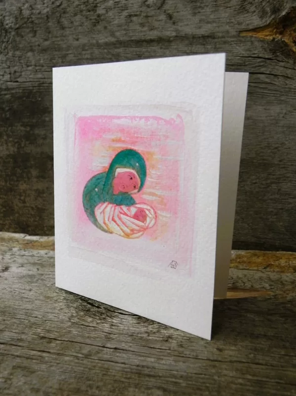 "The Nativity of Christ". Egg tempera, acrylic on paper. 12,5x10,5cm. 2024