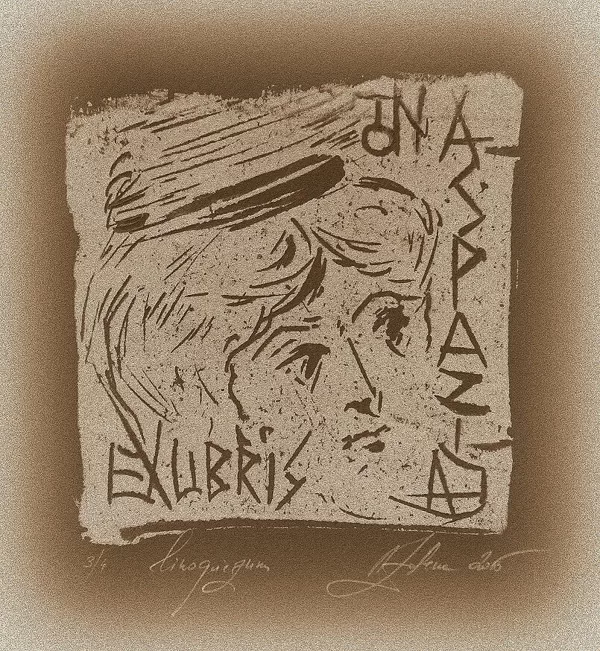 "Aspazija". Linocut. 2015