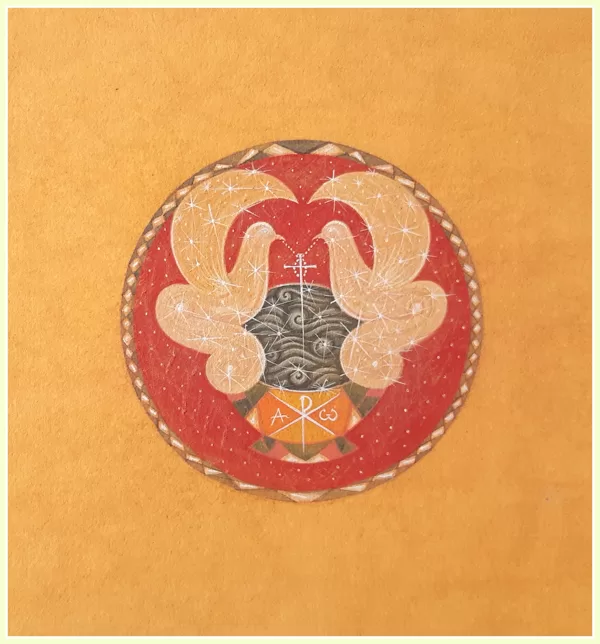 "Hope". Paper, egg tempera. 13,5x13,5cm. 2020