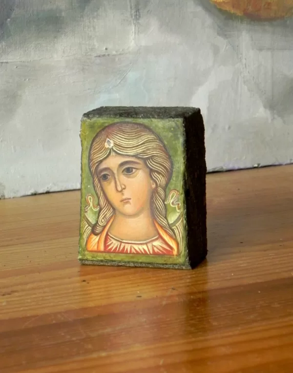 Archangel Gabriel. Stone, levkas, egg tempera, gold 24 kar. 2014