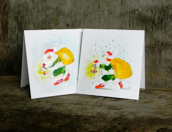"Christmas". Egg tempera on paper. 11,5x10,5cm. 2025