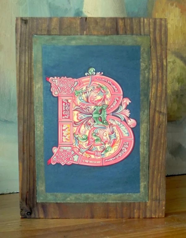 "Bizantine letter". Wood, levkas, egg tempera. 2016