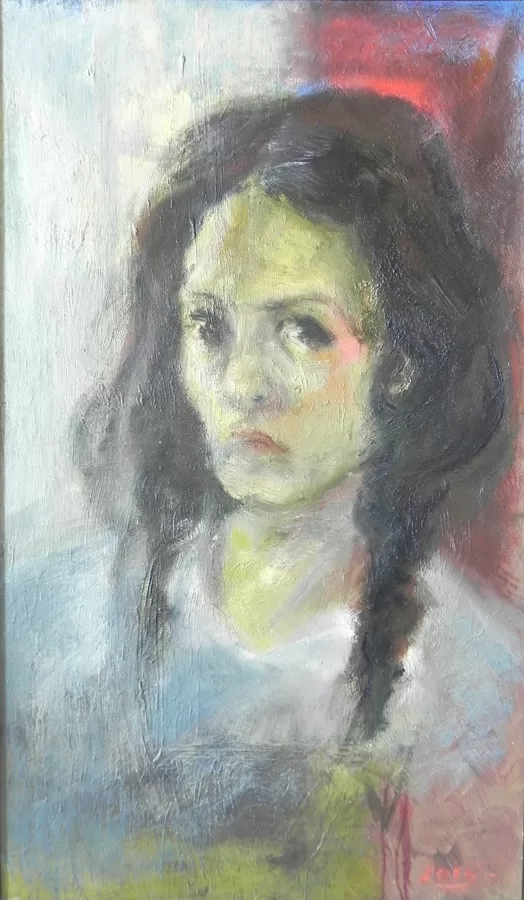 "Self-portrait". Oil on cardboard. 2016