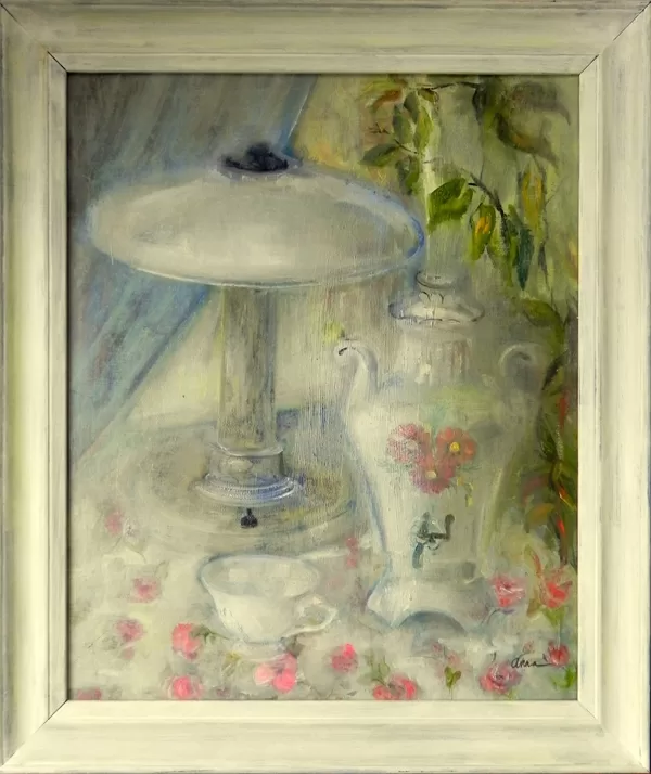 "A cup of tea...". Oil on board. 60x51cm. 2020