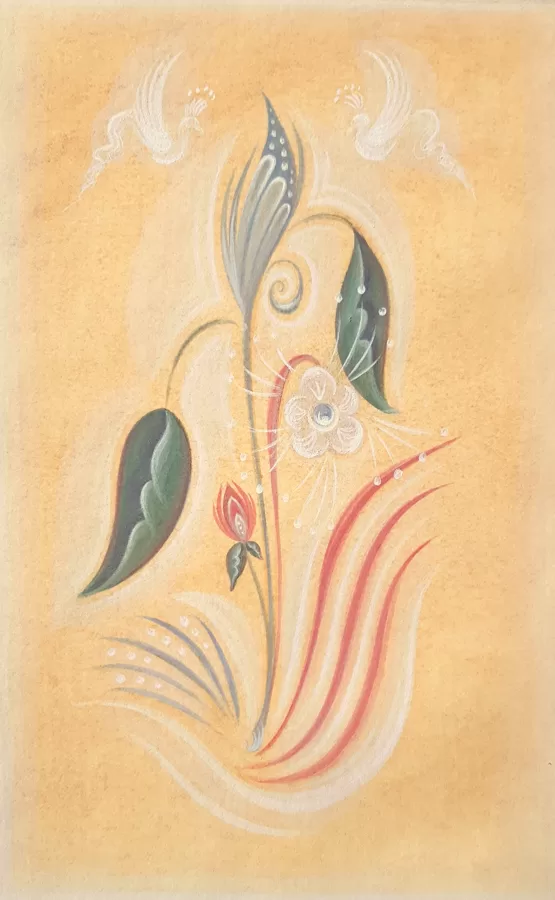 "Life". Paper, egg tempera. 23,7x15,5cm. 2020