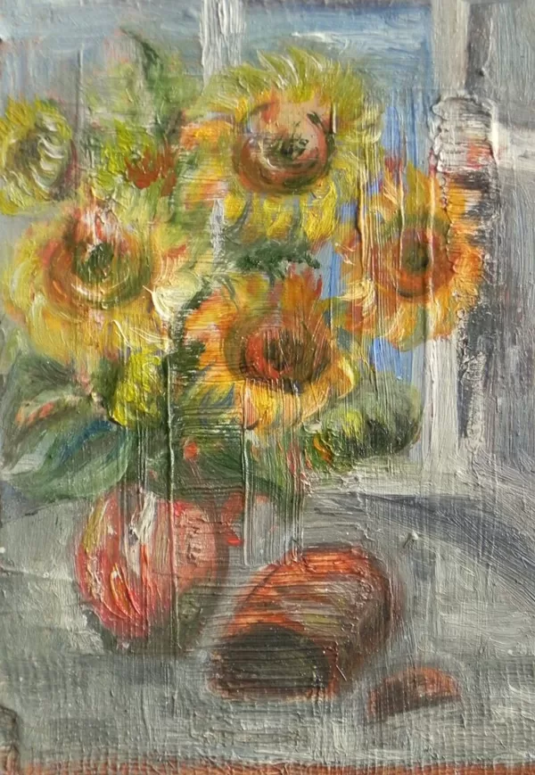 "Memories". Oil on cardboard. Miniature. 2019