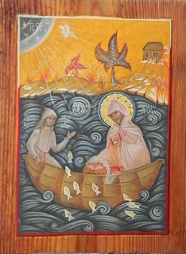 Sv.Kijevas Teofils, paklausībnieks Panteleimons 22x16,5cm