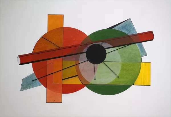 "Melnais caurums. Radīšana". Papīrs, rapitogrāfs, olas tempera, tuša. 89x61,5cm.2020