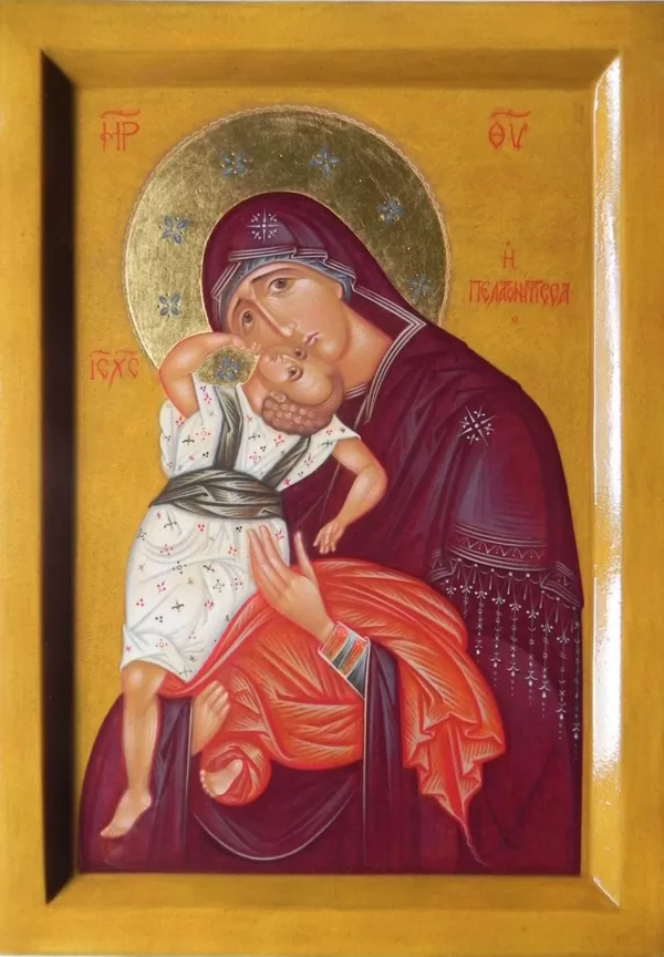 "Dievmāte ar rotaļīgo bērnu". 38x26cm. 