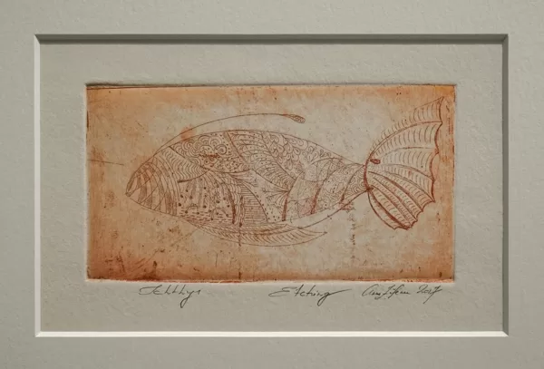 Izstādes darbs. Oforts. ICHTHYS. 29x22cm. 2017