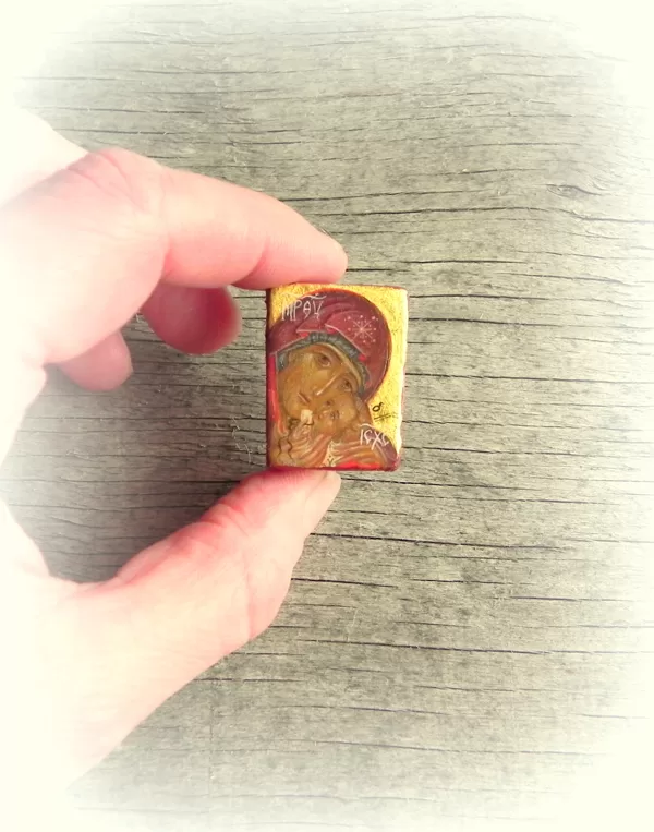 Korsuņas Dievmātes ikona. 3,2x2,2cm. 2022