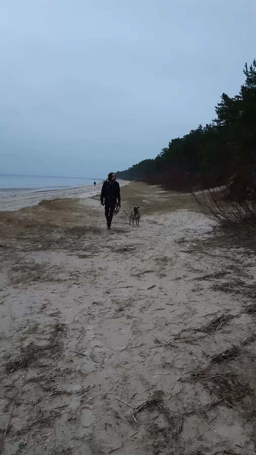 The Baltic Sea and my eldest son with our mister Riko!