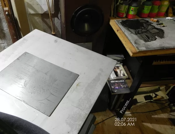 just etched zinc plate