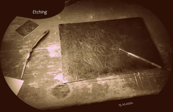 drawing process on zinc plate