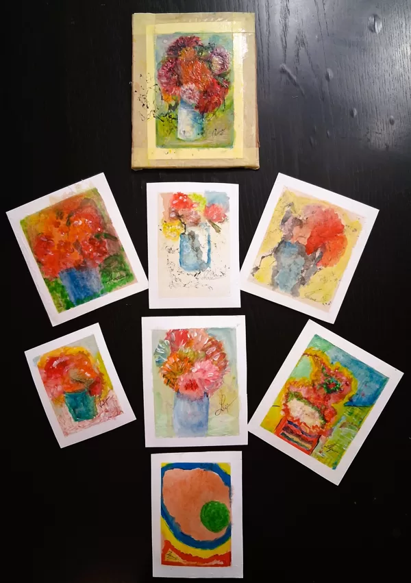 Ready-made paintings. Everyone has their own variation on a flower bouquet!