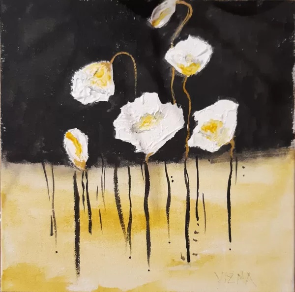 Adult group. Acrylic on canvas. Work by example.