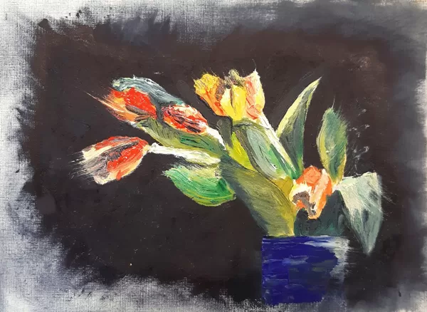 Adult group. Oil on paper. 
