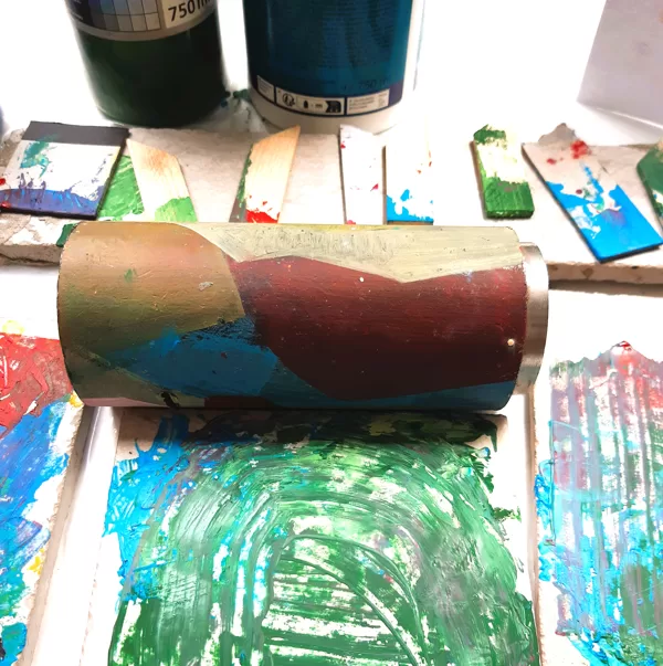 30.07.24. The small and heavy roll for monotype hand printing.